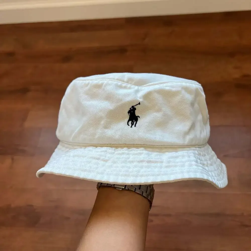 Polo Ralph Lauren White Cotton Chino Bucket Hat Large/X-Large